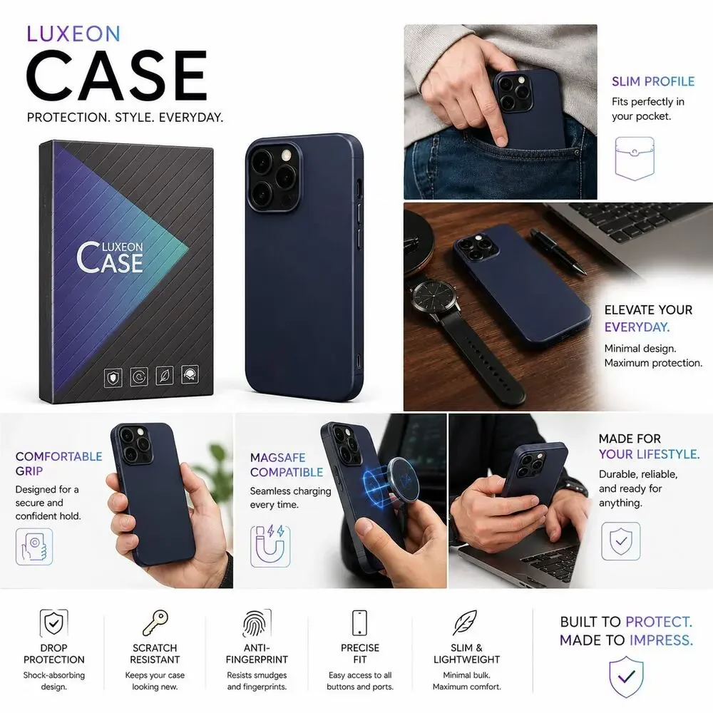 Lot 3 LUXEON Protective Matte Phone Case - Apple iPhone 15